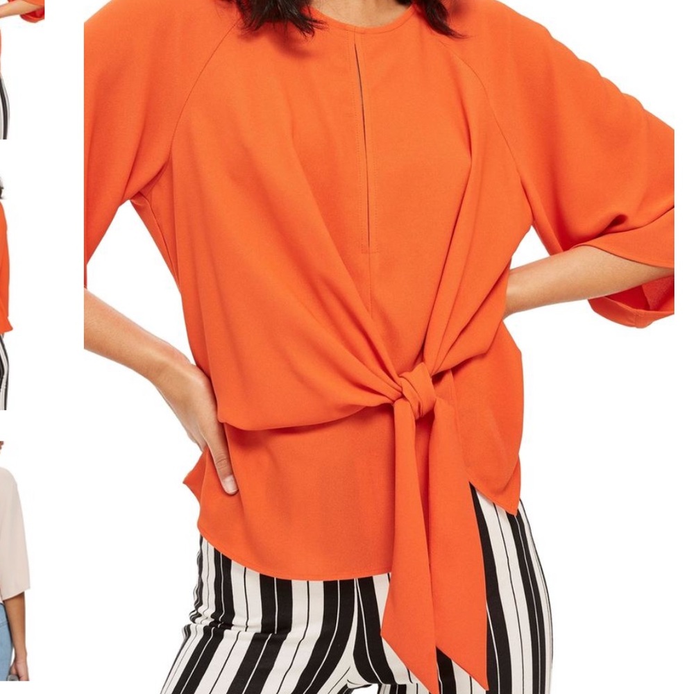 Topshop slouchy front knot blouse